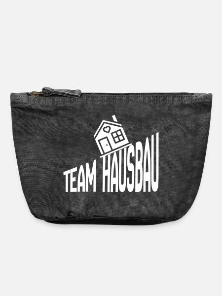 Team Hausbau - Vintage Reißverschluss-Täschchen (18 x 21 cm) - Vintage Schwarz