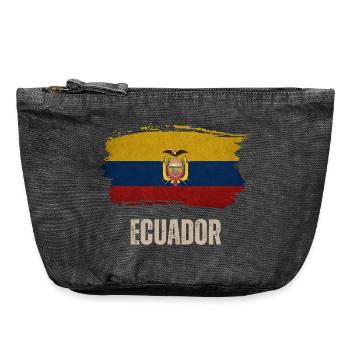 Ecuador Grunge-Flagge, ich liebe Ecuador - Vintage Reißverschluss-Täschchen (18 x 21 cm) - Vintage Schwarz - Vorne