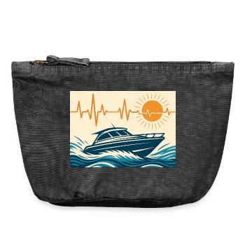 Maritime sunset by motorboat - Vintage Zip Pouch 18 x 21 cm - vintage black - Front