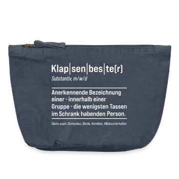 Klapsenbester Definition Fun Sprüche - Vintage Reißverschluss-Täschchen (18 x 21 cm) - Vintage Denim - Vorne