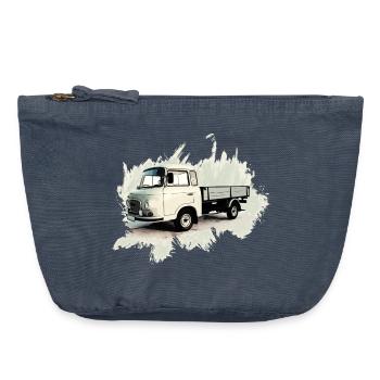 Camion à plateau BARKAS B1000 - Pochette zippée vintage 18 x 21 cm - vintage bleu jeans - Devant