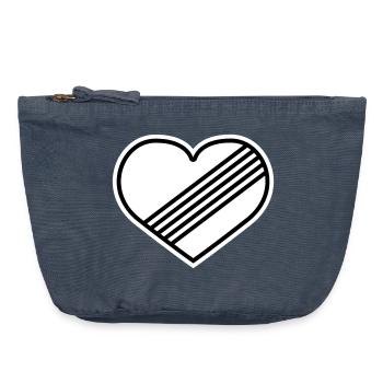 Full throttle heart against speed limit - Vintage Zip Pouch 18 x 21 cm - vintage denim - Front