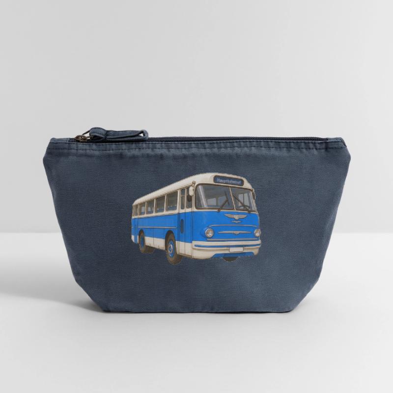 Old blue bus Vintage Zip Pouch 18 x 21 cm