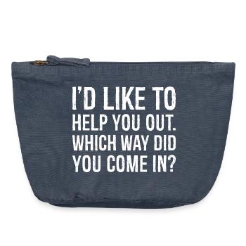 Ich würde dir gerne helfen, welchen Weg du gekommen bist - Vintage Reißverschluss-Täschchen (18 x 21 cm) - Vintage Denim - Vorne