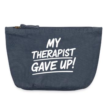 My therapist gave up - Therapist has given up - Vintage Zip Pouch 18 x 21 cm - vintage denim - Front