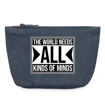 The World Needs All Kinds Of Minds Inspirational - Vintage Zip Pouch 18 x 21 cm - vintage denim - Front