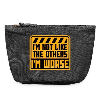 I'm Not Like The Others I'm Worse Lustig Sarkasmus - Vintage Reißverschluss-Täschchen (18 x 21 cm) - Vintage Schwarz - Vorne