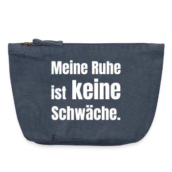 Meine Ruhe ist keine Schwäche. - Vintage Reißverschluss-Täschchen (18 x 21 cm) - Vintage Denim - Vorne