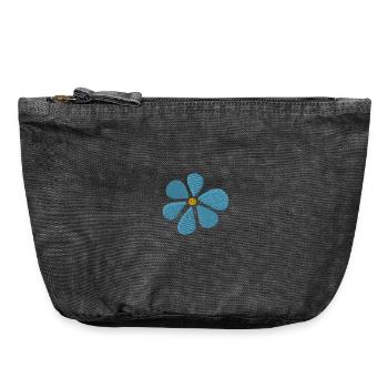 Gänseblümchen bestickt - Vintage Reißverschluss-Täschchen (18 x 21 cm) - Vintage Schwarz - Vorne