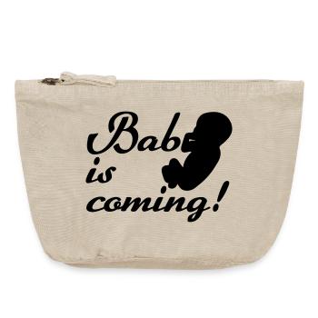 Baby is coming Geburt, Schwangerschaft, Geschenk - Vintage Reißverschluss-Täschchen (18 x 21 cm) - Vintage Sand  - Vorne