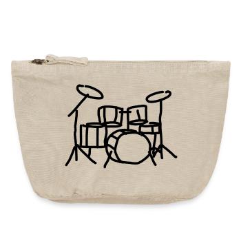 Schlagzeug Schlagzeuger Musikinstrument - Vintage Reißverschluss-Täschchen (18 x 21 cm) - Vintage Sand  - Vorne
