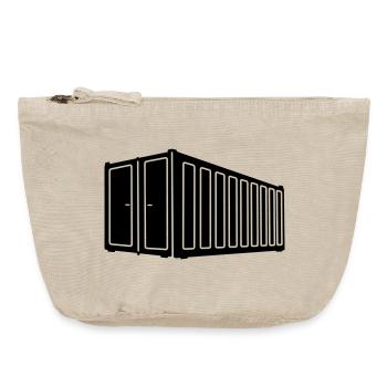 Logo logistique de l’image shadow du conteneur maritime - Pochette zippée vintage 18 x 21 cm - sable vintage  - Devant