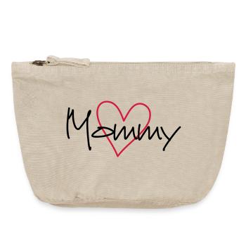 Mommy coeur cadeau de partenaire look - Pochette zippée vintage 18 x 21 cm - sable vintage  - Devant