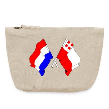 Drapeau des Pays-Bas, Utrecht croisé - Pochette zippée vintage 18 x 21 cm - sable vintage  - Devant