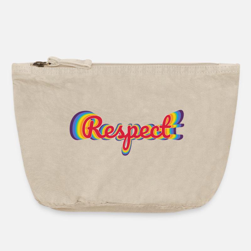 Le respect dans la conception de l’arc-en-ciel - Pochette zippée vintage 18 x 21 cm - sable vintage