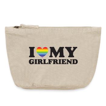 J’aime ma copine - LGBTQ - Pochette zippée vintage 18 x 21 cm - sable vintage  - Devant