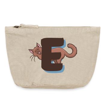 Katze Buchstabe E - Vintage Reißverschluss-Täschchen (18 x 21 cm) - Vintage Sand  - Vorne