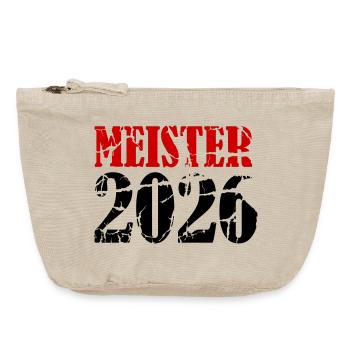 Meister 2026 Meisterschaft - Vintage Reißverschluss-Täschchen (18 x 21 cm) - Vintage Sand  - Vorne