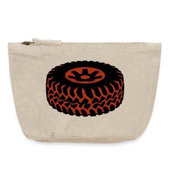 Bande de rodage boueuse de pneus tout-terrain - Pochette zippée vintage 18 x 21 cm - sable vintage  - Devant