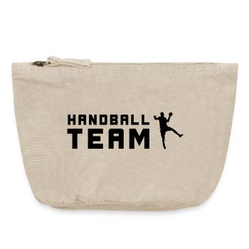 Handball Team Silhouette - Vintage Zip Pouch 18 x 21 cm - vintage sand  - Front