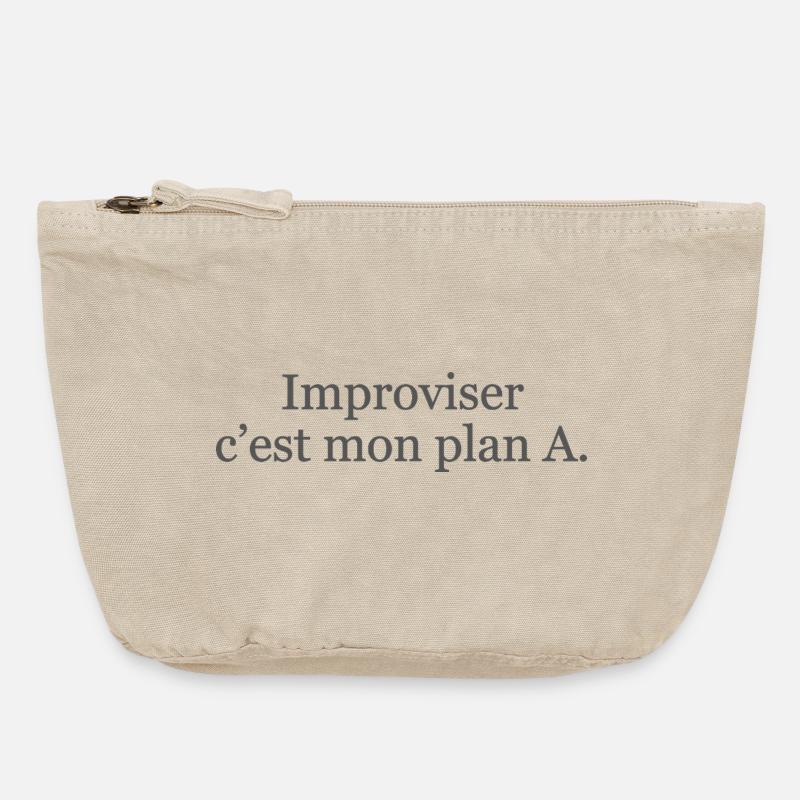 Improviser : c’est mon plan A… et ça marche ! ✅ - Pochette zippée vintage 18 x 21 cm - sable vintage 