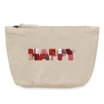 Happy Patchwork Design Fabric Patchwork Look - Vintage Zip Pouch 18 x 21 cm - vintage sand  - Front