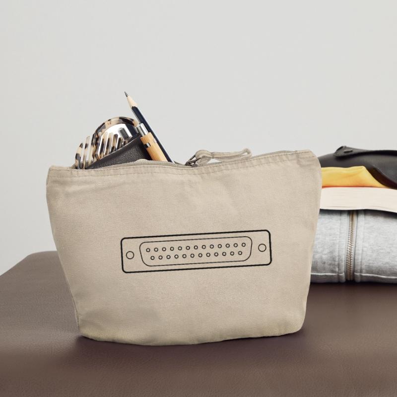 DB 25 Connector Parallel, Printer Vintage Zip Pouch 18 x 21 cm