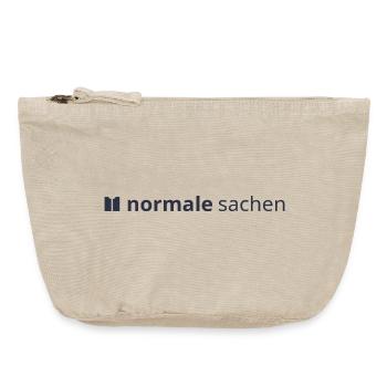 Normal Stuff Logo Blue - Vintage Zip Pouch 18 x 21 cm - vintage sand  - Front