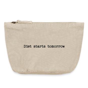 Diet Starts Tomorrow - Relatable Joke - Vintage Zip Pouch 18 x 21 cm - vintage sand  - Front