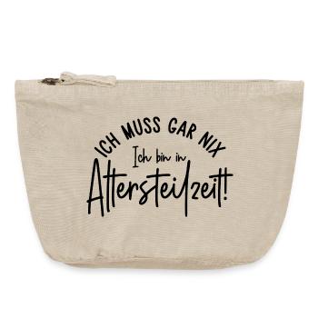 Ich muss gar nix Ich bin in Altersteilzeit - Vintage Reißverschluss-Täschchen (18 x 21 cm) - Vintage Sand  - Vorne