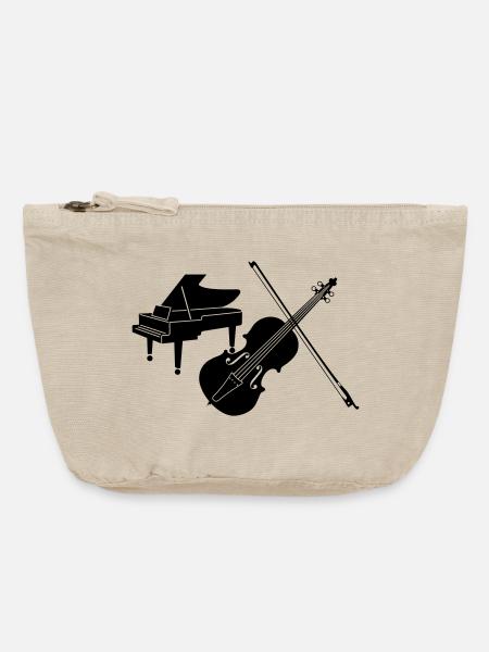 Klavier und Violine - Vintage Reißverschluss-Täschchen (18 x 21 cm) - Vintage Sand 