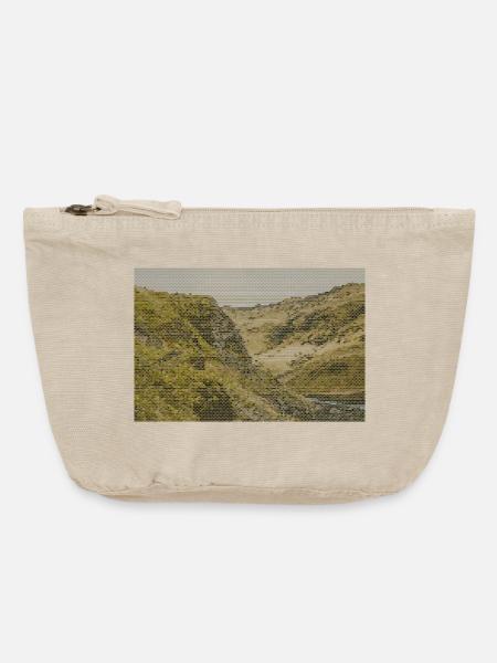 Geometrisches Netz Canyon - Vintage Reißverschluss-Täschchen (18 x 21 cm) - Vintage Sand