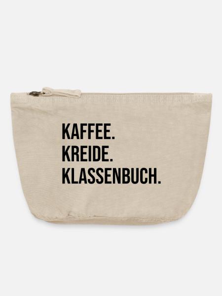 Kaffee. Kreide. Klassenbuch. - Vintage Reißverschluss-Täschchen (18 x 21 cm) - Vintage Sand 