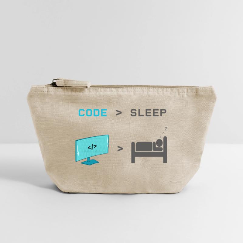 Code vs Sleep: Coder in Sleep Mode Vintage Zip Pouch 18 x 21 cm