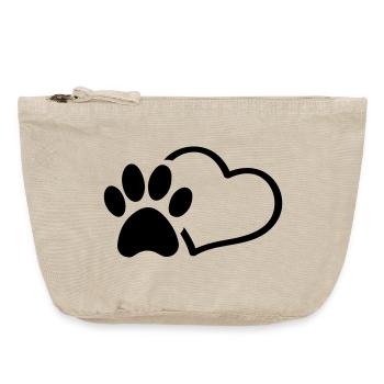 Paw Heart - Vintage Zip Pouch 18 x 21 cm - vintage sand  - Front