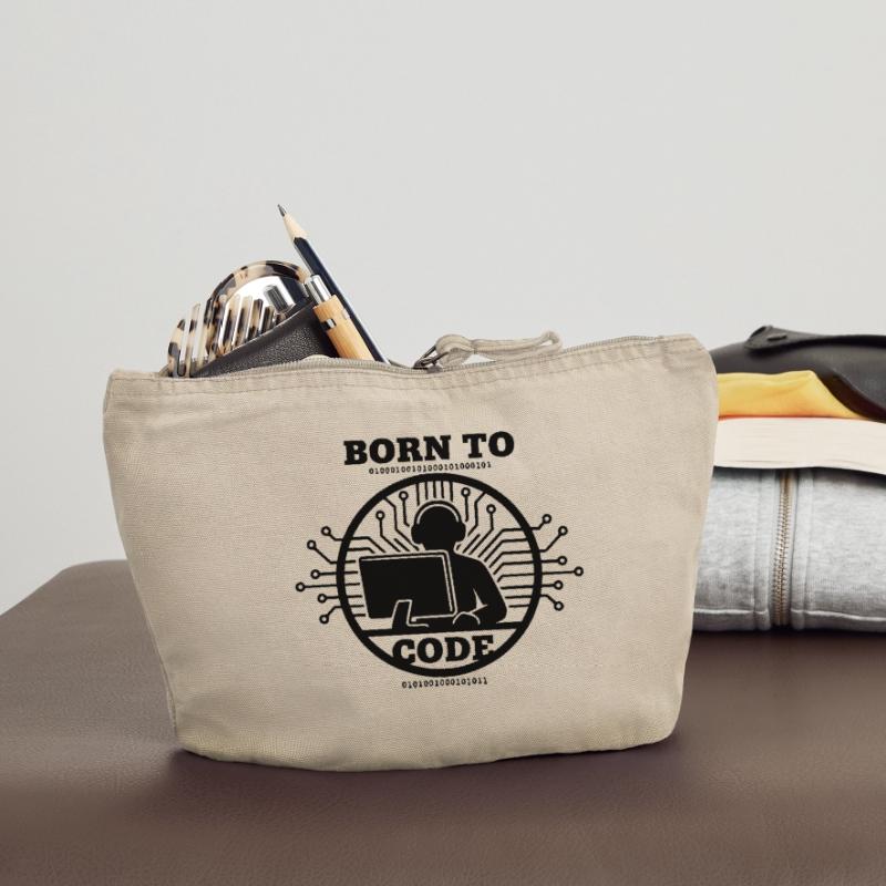 Codeur né pour coder Programmeur Pochette zippée vintage 18 x 21 cm