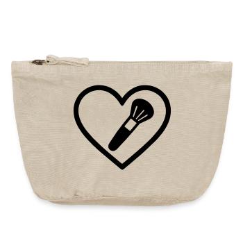 Herz + Kosmetikerin – Super Parent Kosmetikerin - Vintage Reißverschluss-Täschchen (18 x 21 cm) - Vintage Sand  - Vorne
