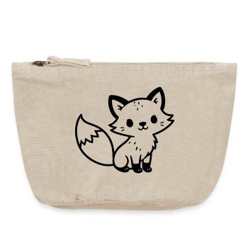 renard mignon - Pochette zippée vintage 18 x 21 cm - sable vintage  - Devant