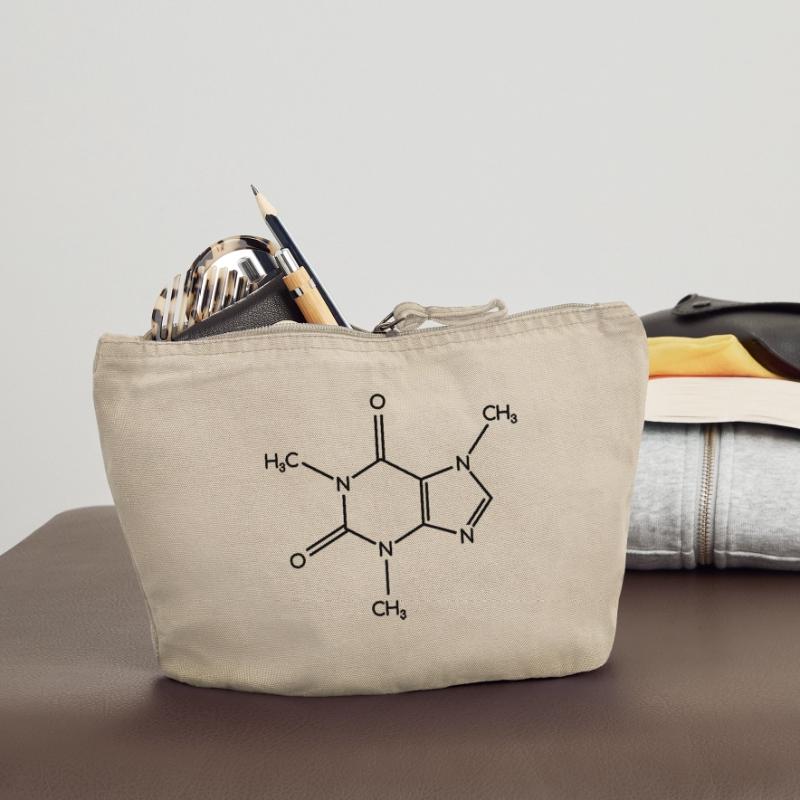 Caffeine Molecule - Structural Formula Vintage Zip Pouch 18 x 21 cm
