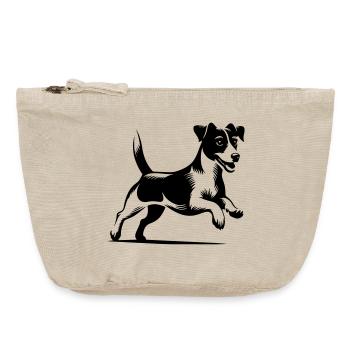 Jack Russell Terrier - Pochette zippée vintage 18 x 21 cm - sable vintage  - Devant