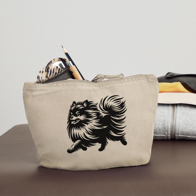 Dwarf spitz Vintage Zip Pouch 18 x 21 cm