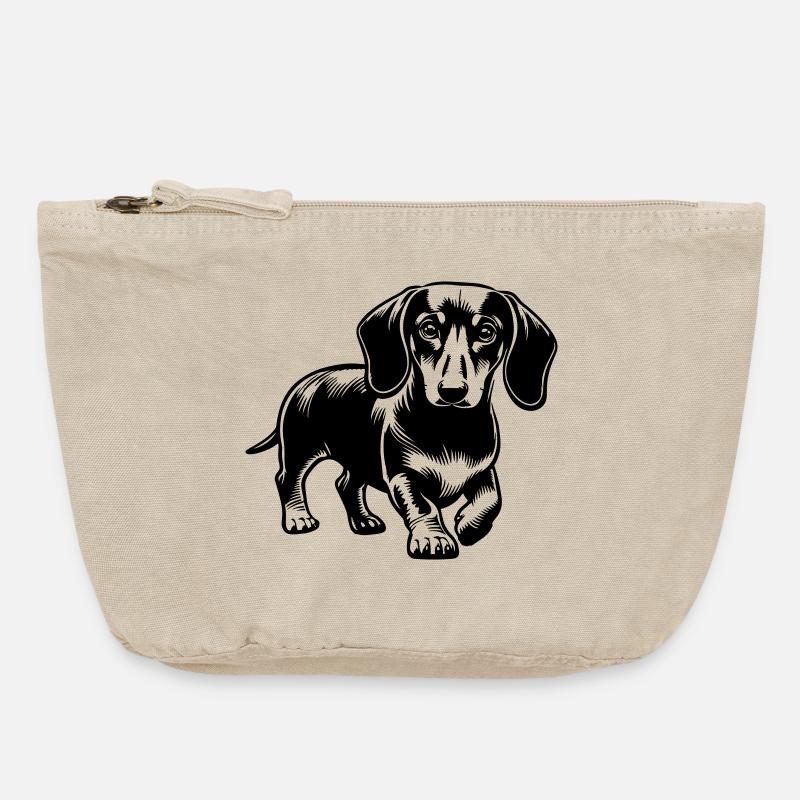 Dachshund - Vintage Zip Pouch 18 x 21 cm - vintage sand 