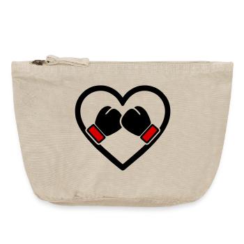 Boxen Herz Handschuhe Sport Passion - Vintage Reißverschluss-Täschchen (18 x 21 cm) - Vintage Sand  - Vorne