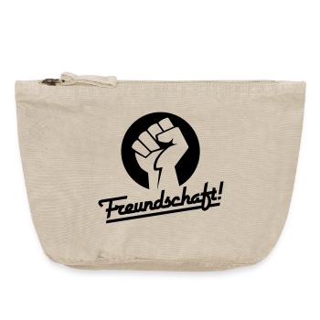 Freundschaft v.1 (Farbe änderbar) - Vintage Reißverschluss-Täschchen (18 x 21 cm) - Vintage Sand  - Vorne