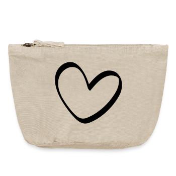Le contour du cœur inégal - Pochette zippée vintage 18 x 21 cm - sable vintage  - Devant