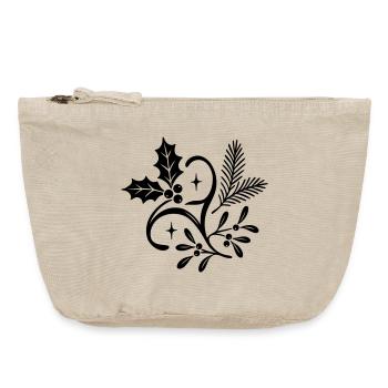 Mystic Yule with Mistletoe, Fir and Holly - Vintage Zip Pouch 18 x 21 cm - vintage sand  - Front