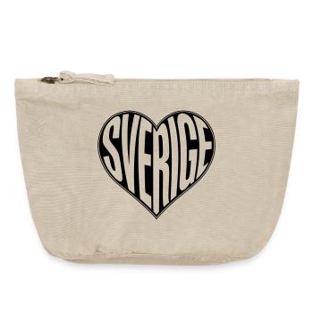 Sverige, Sweden Heart - Variable design color - Vintage Zip Pouch 18 x 21 cm - vintage sand  - Front