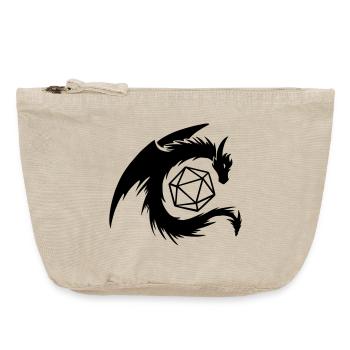Drache mit W20 Würfel - Vintage Reißverschluss-Täschchen (18 x 21 cm) - Vintage Sand  - Vorne