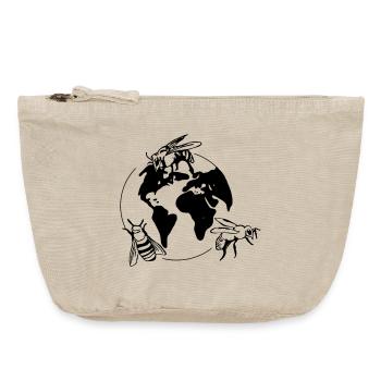 Save the bees - Vintage Zip Pouch 18 x 21 cm - vintage sand  - Front
