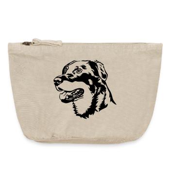 Beauceron head - Vintage Zip Pouch 18 x 21 cm - vintage sand  - Front